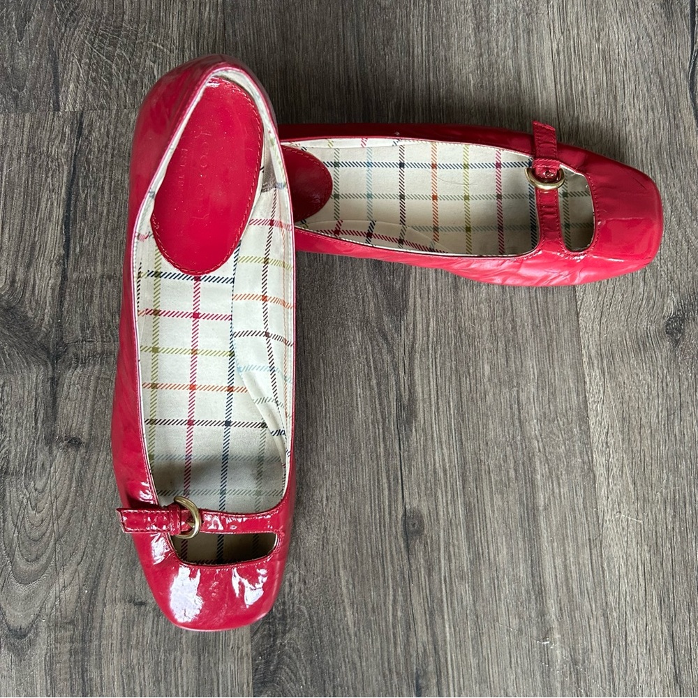 Coach Pink Patent Leather Mary Jane Ballet Flats
